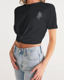 Black Women's Twist-Front Cropped Tee