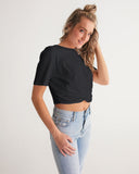 Black Women's Twist-Front Cropped Tee