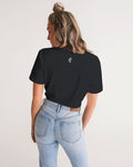 Black Women's Twist-Front Cropped Tee