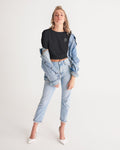 Black Women's Twist-Front Cropped Tee